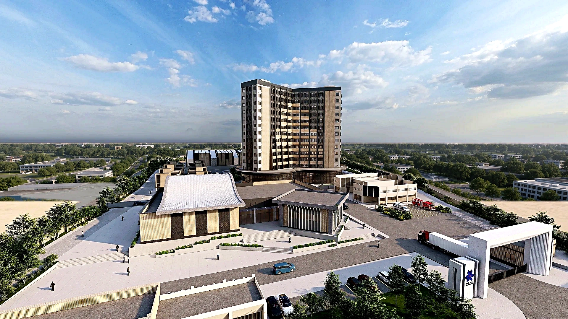 Community and support buildings within the wider residential site