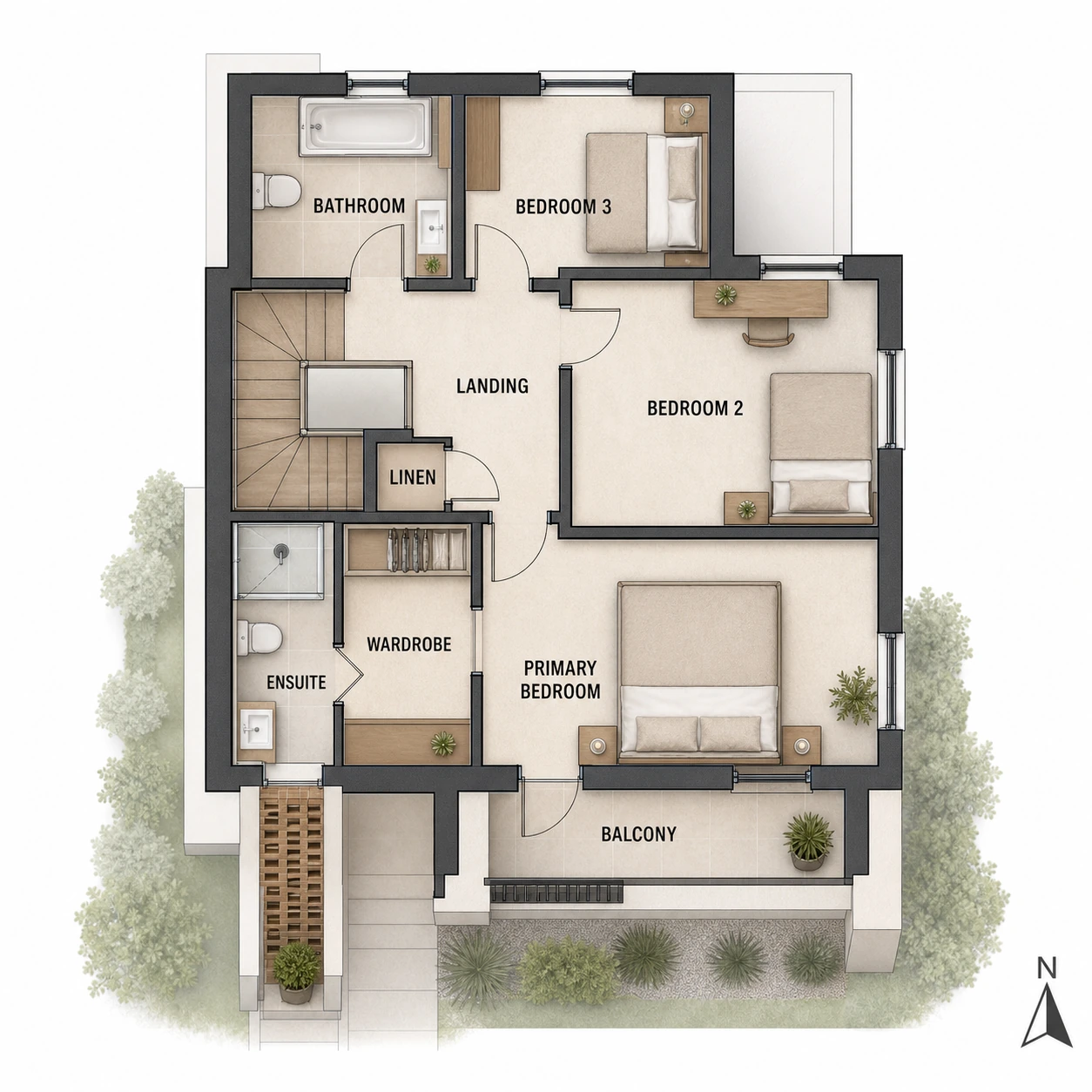 Upper-floor plan