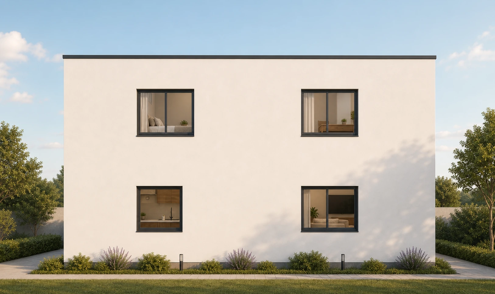 Right-side exterior elevation of Villa Laar